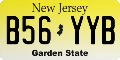 NJ license plate B56YYB