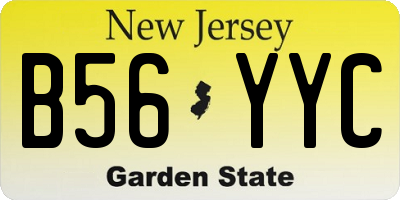 NJ license plate B56YYC