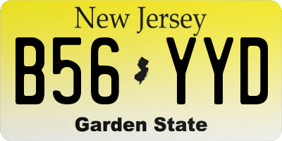 NJ license plate B56YYD