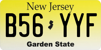 NJ license plate B56YYF