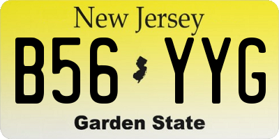 NJ license plate B56YYG