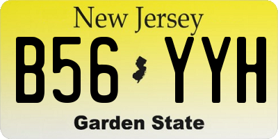 NJ license plate B56YYH