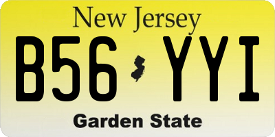 NJ license plate B56YYI