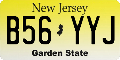 NJ license plate B56YYJ