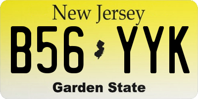NJ license plate B56YYK