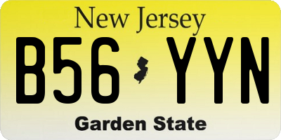 NJ license plate B56YYN