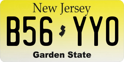 NJ license plate B56YYO