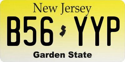 NJ license plate B56YYP