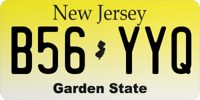 NJ license plate B56YYQ