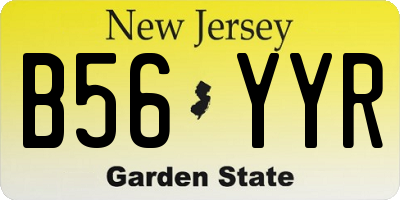 NJ license plate B56YYR