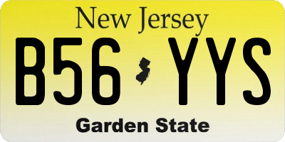 NJ license plate B56YYS