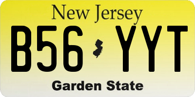 NJ license plate B56YYT