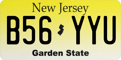 NJ license plate B56YYU