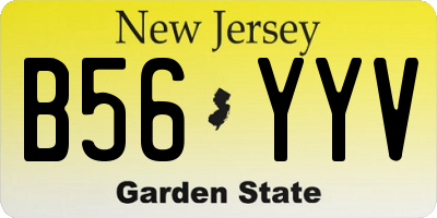 NJ license plate B56YYV