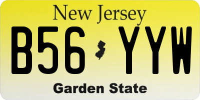 NJ license plate B56YYW