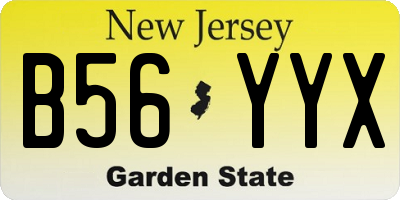 NJ license plate B56YYX