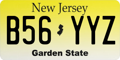 NJ license plate B56YYZ