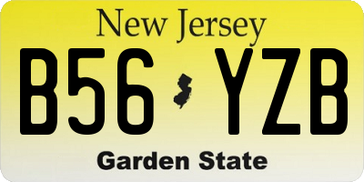 NJ license plate B56YZB