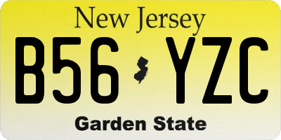 NJ license plate B56YZC