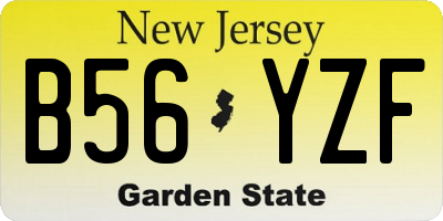 NJ license plate B56YZF