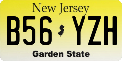 NJ license plate B56YZH
