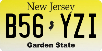 NJ license plate B56YZI