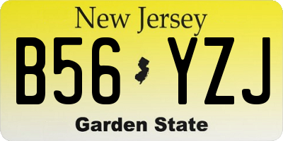 NJ license plate B56YZJ