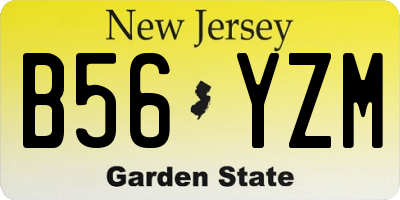 NJ license plate B56YZM