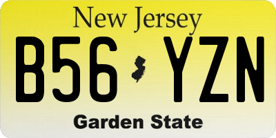 NJ license plate B56YZN