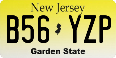 NJ license plate B56YZP