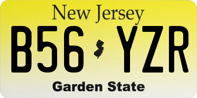 NJ license plate B56YZR