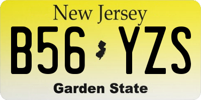 NJ license plate B56YZS