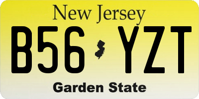 NJ license plate B56YZT