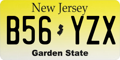 NJ license plate B56YZX