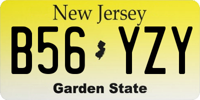 NJ license plate B56YZY