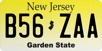NJ license plate B56ZAA