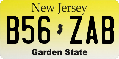NJ license plate B56ZAB