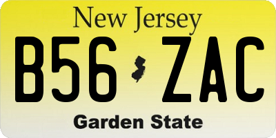 NJ license plate B56ZAC
