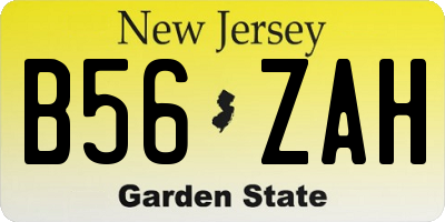 NJ license plate B56ZAH