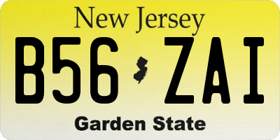NJ license plate B56ZAI