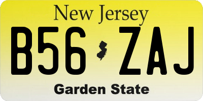 NJ license plate B56ZAJ