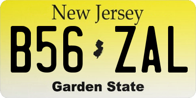 NJ license plate B56ZAL