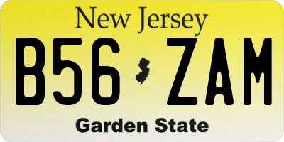 NJ license plate B56ZAM