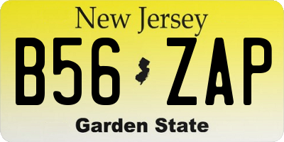 NJ license plate B56ZAP
