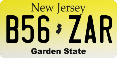 NJ license plate B56ZAR