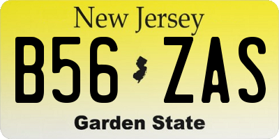 NJ license plate B56ZAS