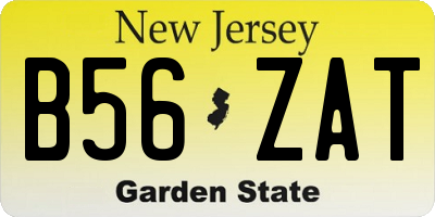 NJ license plate B56ZAT