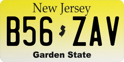 NJ license plate B56ZAV