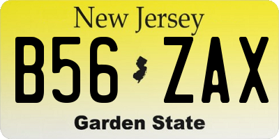 NJ license plate B56ZAX