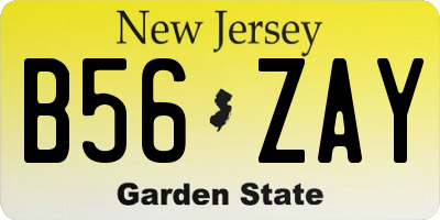 NJ license plate B56ZAY